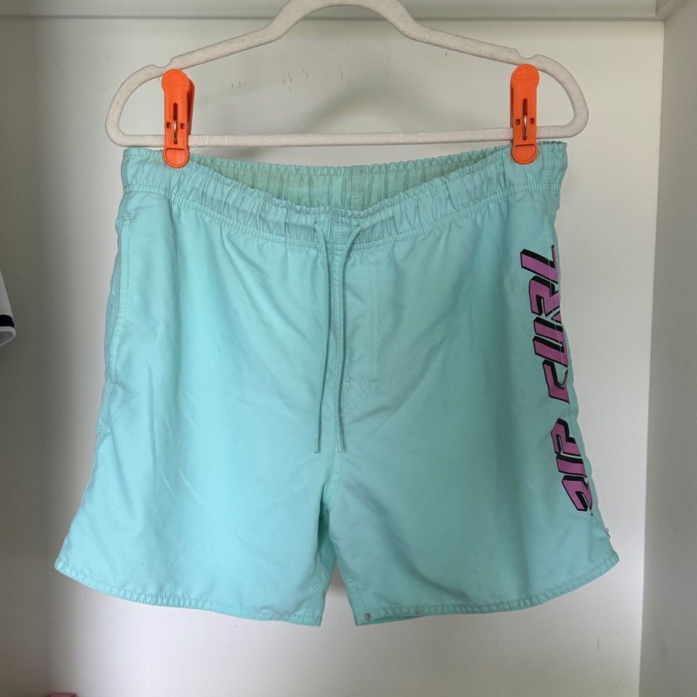 Rip Curl Cyan Blue Swim Trunks With Pockets Size Small